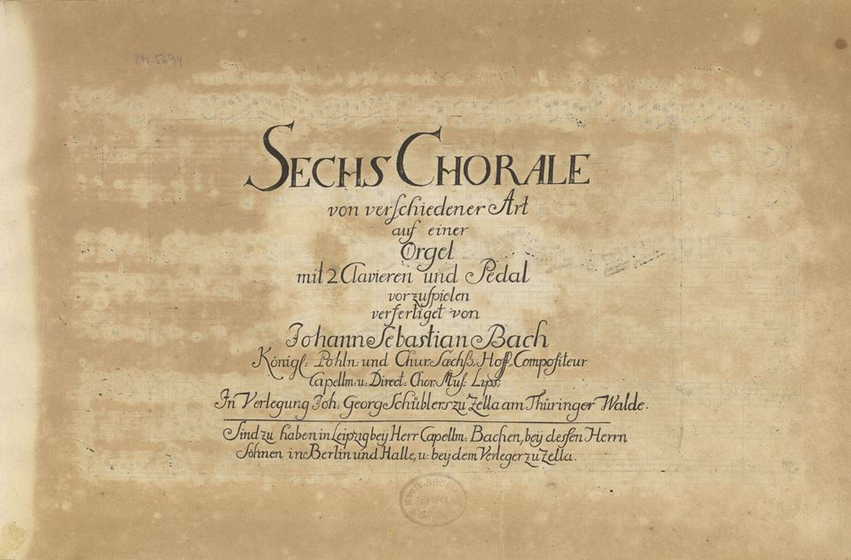 Sechs Choräle von verschiedener Art, BWV 645–650 (Sammlung Scheibner, PM 5694)